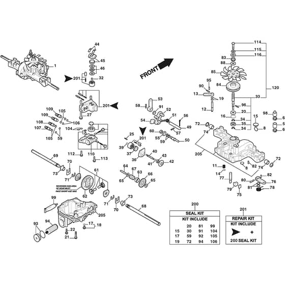 PARK 540 PX - 2021 - 2F6230545/ST1 - Stiga Front Mower K574T Diagram