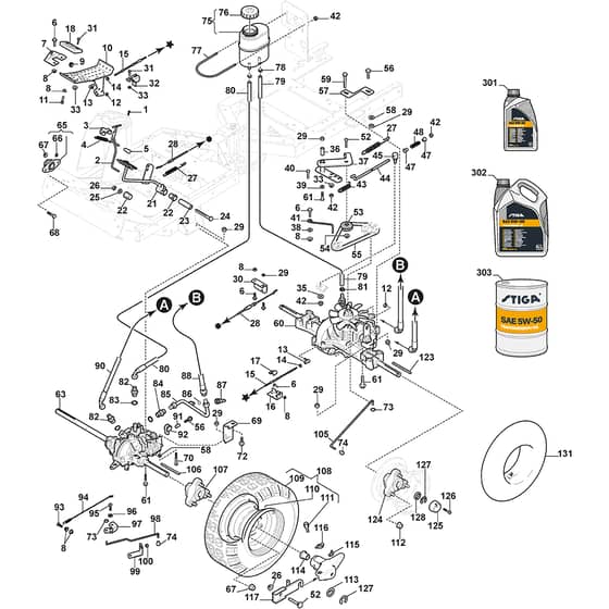 PARK 540 PX - 2016-2020 - 2F6230611/S16 - Stiga Front Mower Transmission Diagram