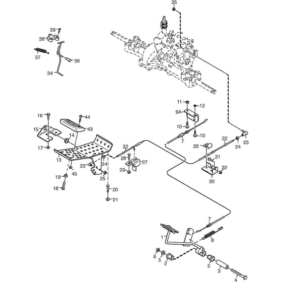 PARK 620 PW - 2014 - 13-6380-11 - Stiga Front Mower Foot Controls Diagram