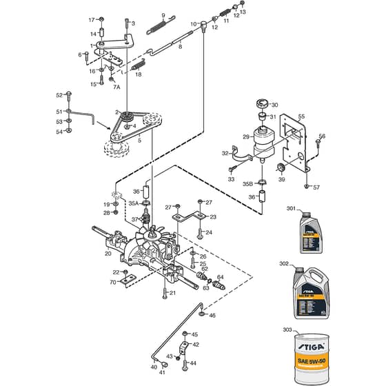 PARK 620 PW - 2014 - 13-6380-11 - Stiga Front Mower Transmission Diagram