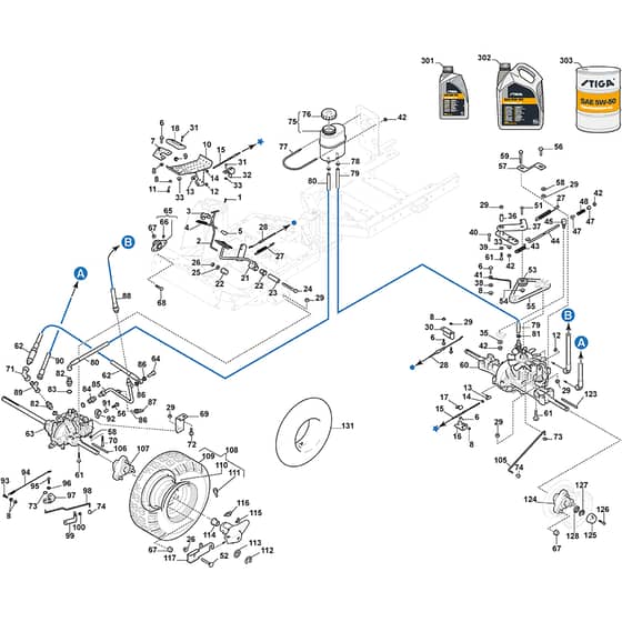 PARK 640 PWX - 2020 - 2F6230741/ST1 - Stiga Front Mower Transmission Diagram