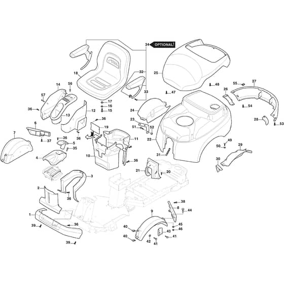 PARK 640 PWX - 2021 - 2F6230745/ST1 - Stiga Front Mower Body Diagram