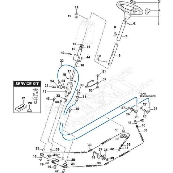 PARK 700 W - 2022-2024 - 2F6220745/ST2 - Stiga Front Mower Steering Diagram