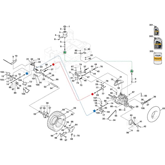 PARK 700 W - 2025 - 2F6220845/ST1 - Stiga Front Mower Transmission Diagram