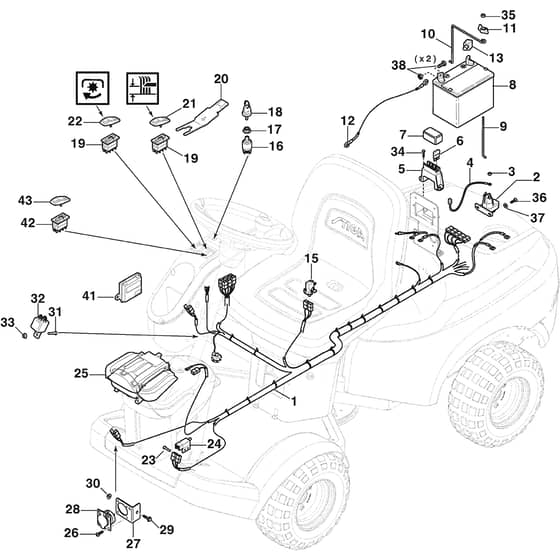 PARK 700 WX - 2025 - 2F6230845/ST1 - Stiga Front Mower Electric Parts Diagram