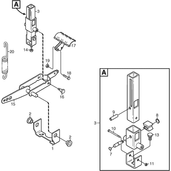 PARK 720 PW - 2015 - 2F6220620/S15 - Stiga Front Mower Pedal Lift Diagram