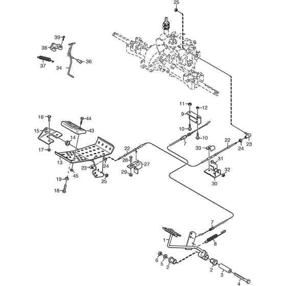 PARK 740 PWX - 2014-2015 - 13-6317-32 - Stiga Front Mower Foot Controls Diagram