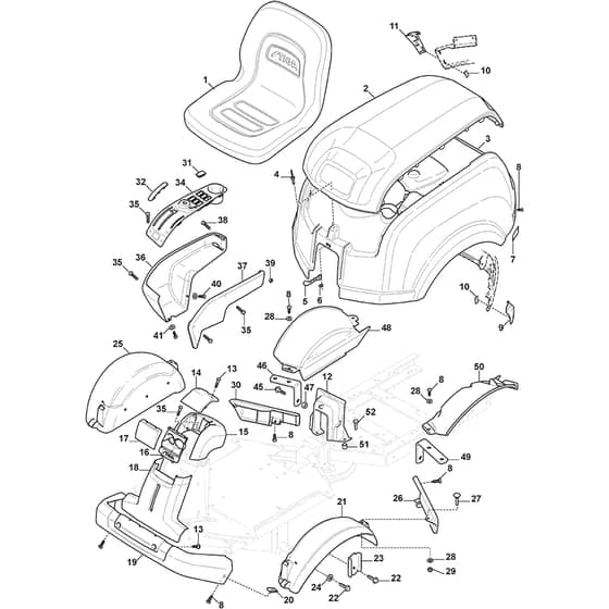 PARK 740 PWX - 2016-2020 - 2F6230621/S16 - Stiga Front Mower Body Diagram