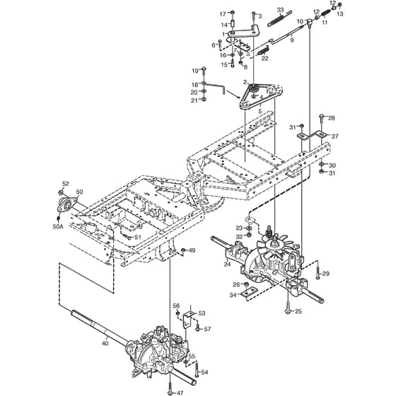 PARK 740 WX - 2014 - 13-6373-12 - Stiga Front Mower Transmission 01 Diagram