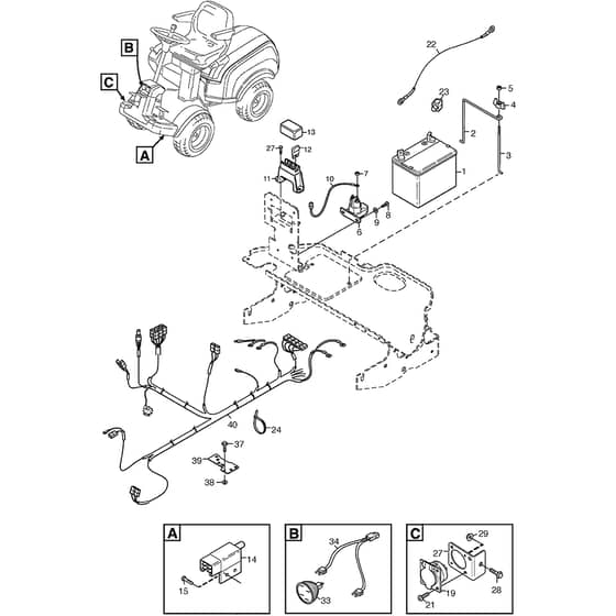 PARK 740 WX - 2014-2015 - 13-6373-32 - Stiga Front Mower Electric Parts Diagram