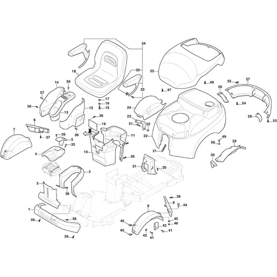 PARK 900 WX - 2023-2024 - 2F6230845/ST2P - Stiga Front Mower Body Diagram