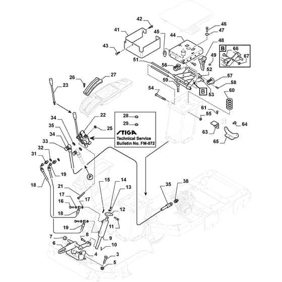 PARK PRO 340 IX - 2016-2020 - 13-6451-11 - Stiga Front Mower Hydraulic Lift Diagram