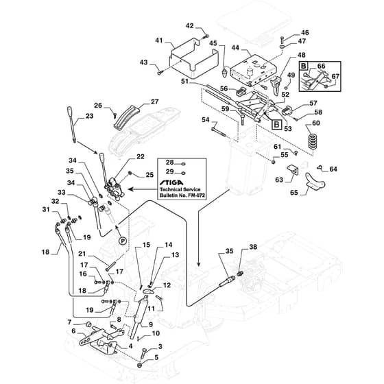 PARK PRO 340 IX - 2021 - 2F6430621/ST1 - Stiga Front Mower Hydraulic Lift Diagram