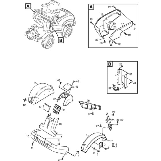 PARK PRO 340 X - 2015 - 13-6269-31 - Stiga Front Mower Body Works 01 Diagram