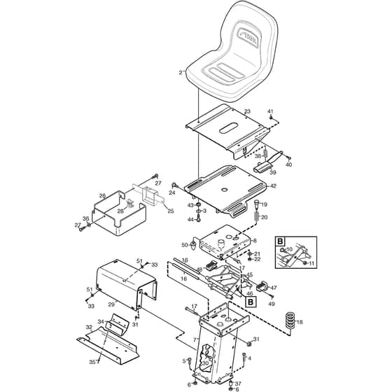 PARK PRO 340 X - 2015 - 13-6269-31 - Stiga Front Mower Seat Diagram
