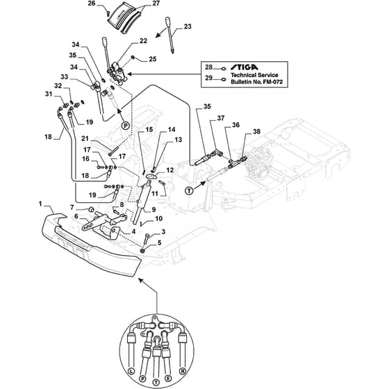 PARK PRO 540 IX - 2015-2019 - 13-6471-11 - Stiga Front Mower Hydraulic Lift Diagram