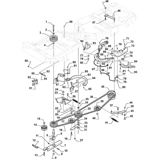 PARK PRO 540 IX - 2020-2021 - 2F6430831/ST1 - Stiga Front Mower PTO Diagram