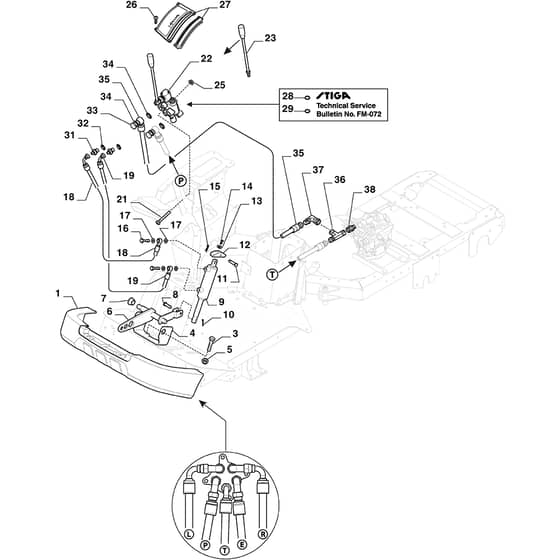 PARK PRO 540 IX - 2021 - 2F6430831/ST1P - Stiga Front Mower Hydraulic Lift Diagram