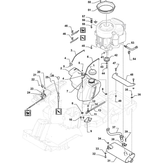 PARK PRO 740 IOX - 2015-2019 - 13-6491-11 - Stiga Front Mower Engine Diagram