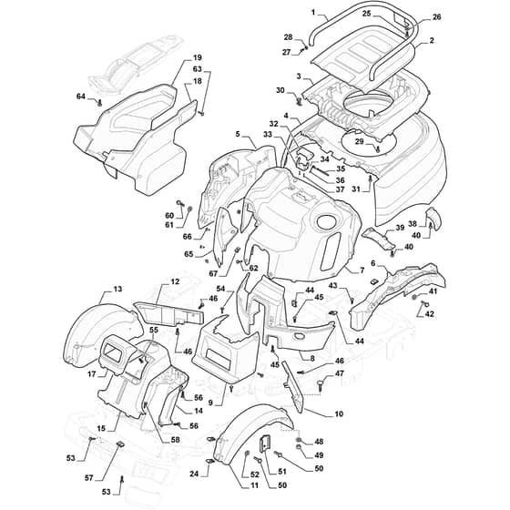 PARK PRO 740 IOX - 2020-2022 - 2F6430931/ST1 - Stiga Front Mower Body Diagram