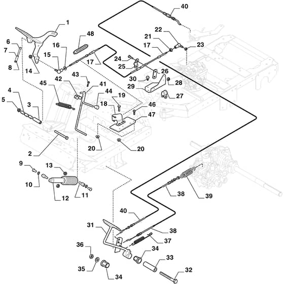 PARK PRO 900 AWX - 2022-2024 - 2F6430931/ST2P - Stiga Front Mower Foot Controls Diagram