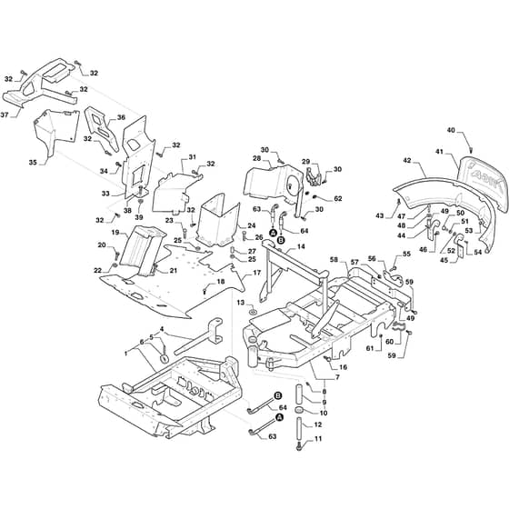 PARK PRO 900 WX - 2022-2024 - 2F6430831/ST2P - Stiga Front Mower Frame Diagram