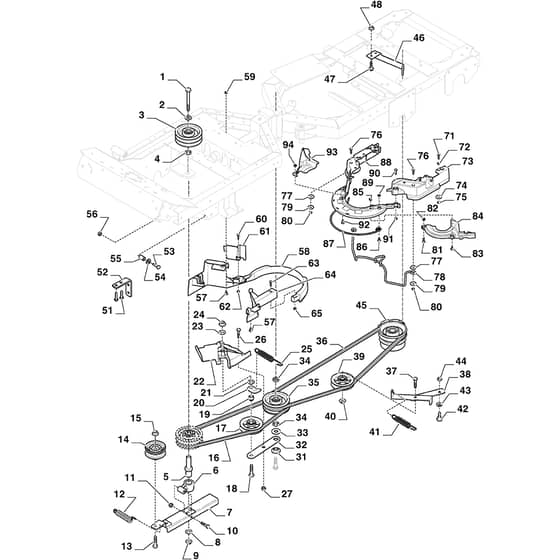 PARK PRO 900 WX - 2024 - 2F6431831/ST1 - Stiga Front Mower PTO Diagram