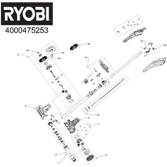 Ryobi RY18PCA-0 - 5133004727 - 4000475253 - Main Assembly