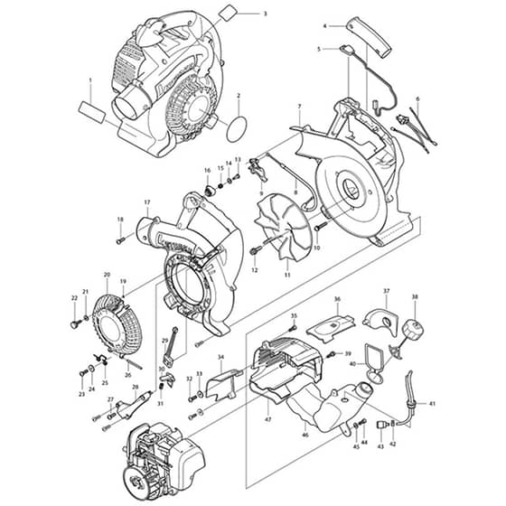 Makita PB-252.4 - Engine Blower - Power Tool 01 Diagram