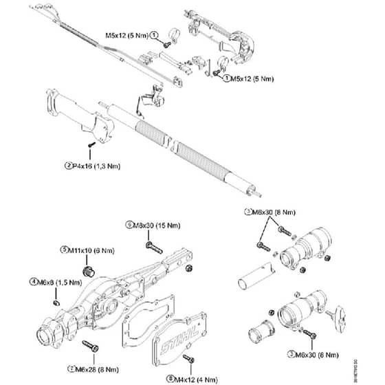 Genuine Stihl PC75 / S - Tightening torques