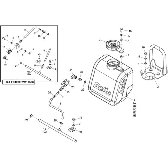 Belle PCX 12-36 & 13-40 - Water Bottle Kit