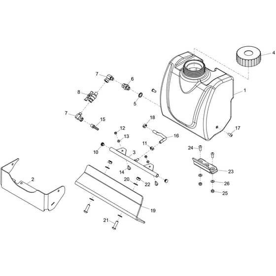 Belle PCX 16-45 & 16-50 - Water Bottle Assembly