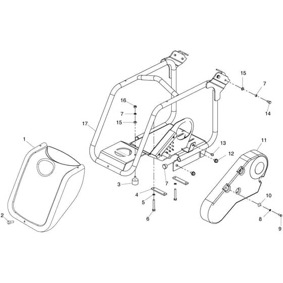 Belle PCX - Bedplate & Front Cover (Honda & Robin) (From SN 071435)