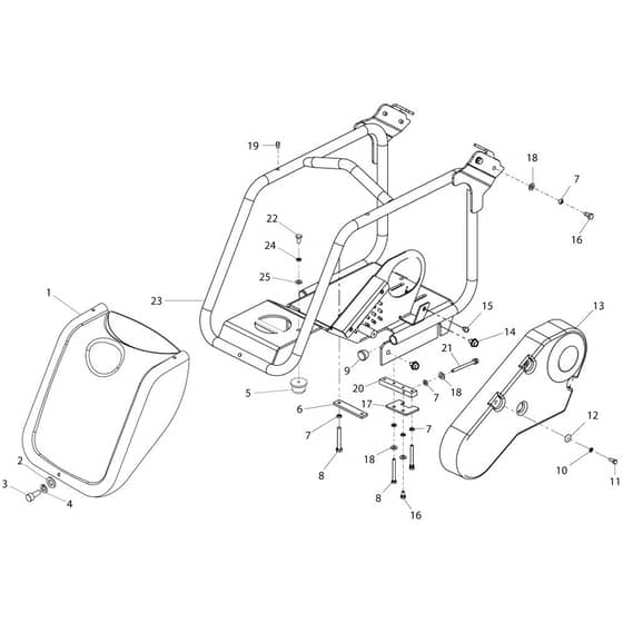 Belle PCX - Bedplate & Front Cover (Honda & Robin) (From SN E046879 Export) & 047358 UK Up to 071434