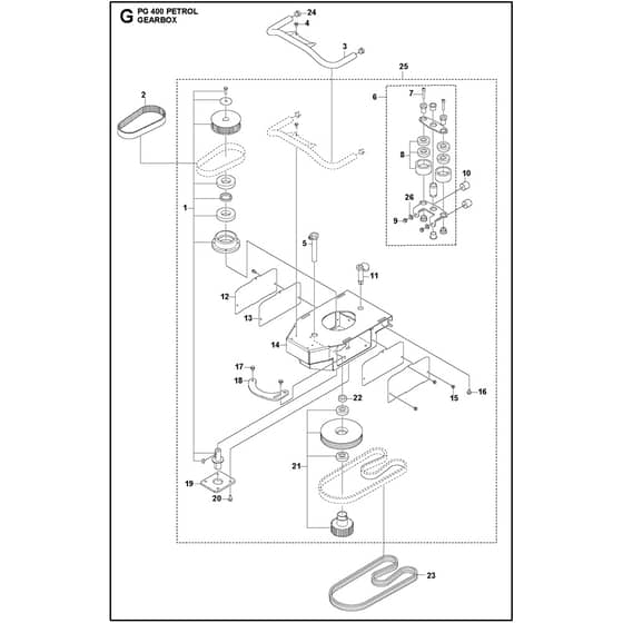 Husqvarna PG 400 Petrol - 970704601 - Gearbox