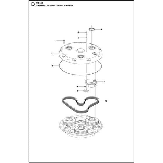 Husqvarna PG 510 - 970754901 - Grinding Head Internal And Upper