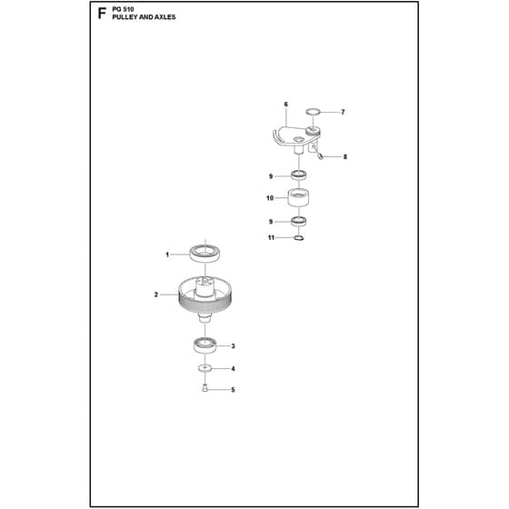 Husqvarna PG 510 - 970754901 - Pulley And Axle