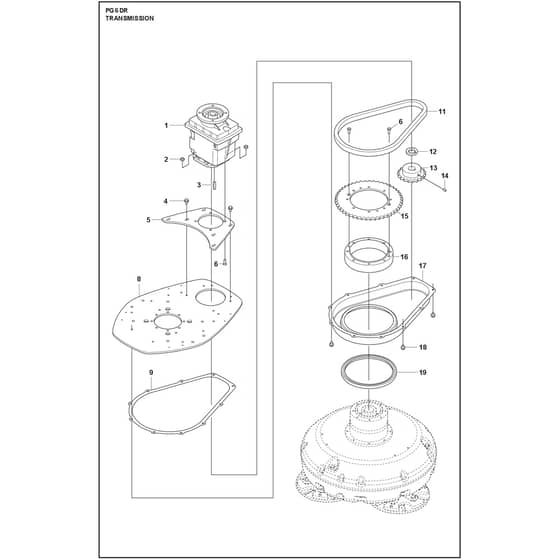 Husqvarna PG 6 DR - 970604103 - Transmission