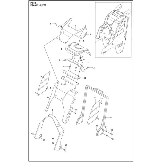 Husqvarna PG 6 S - 970603504 - Frame, Lower