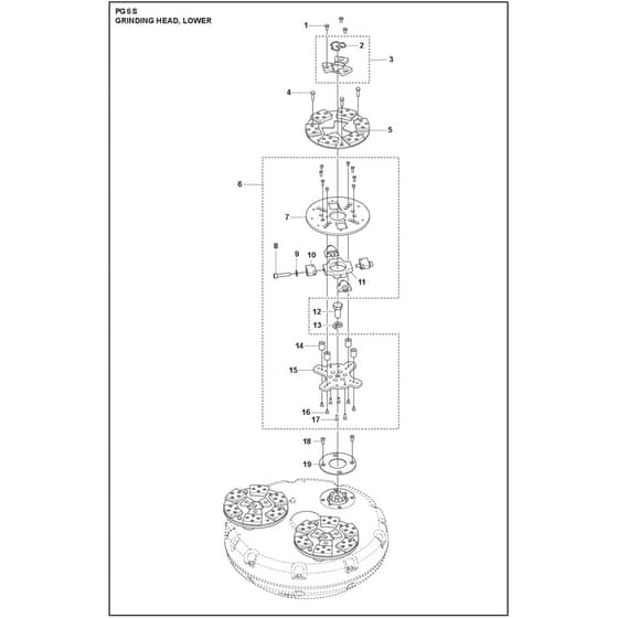 Husqvarna PG 6 XR - 970604403 - Grinding Head, Lower