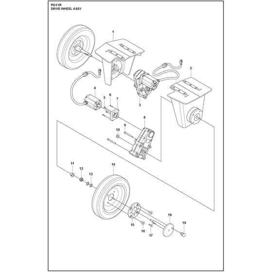 Husqvarna PG 6 XR - 970604403 - Drive Wheel Assy