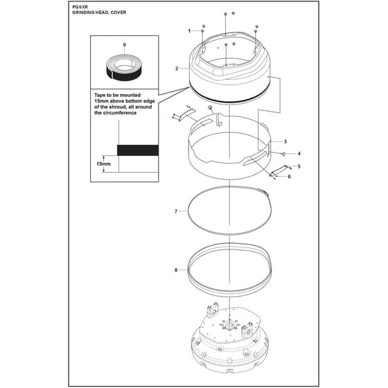 Husqvarna PG 6 XR - 970604403 - Grinding Head, Outer
