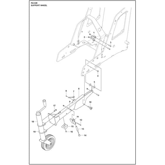 Husqvarna PG 8 DR - 970605303 - Support Wheel