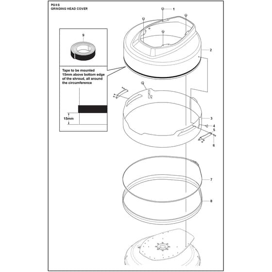Husqvarna PG 8 S - 970604703 - Grinding Head, Outer
