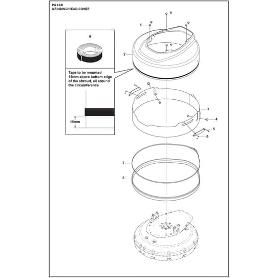 Husqvarna PG 8 XR - 970605803 - Grinding Head, Outer