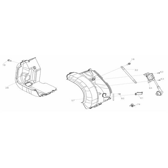PGE 23i S -  - Efco Generator Air deflector Diagram