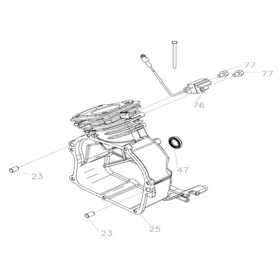 PGE 23i S -  - Efco Generator Crankcase Diagram
