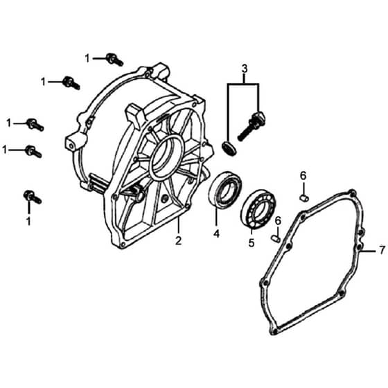 PGE 35 DCS -  - Efco Generator Crankcase cover Diagram