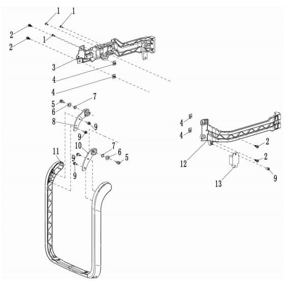 PGE 48i S -  - Efco Generator Carry handle Diagram