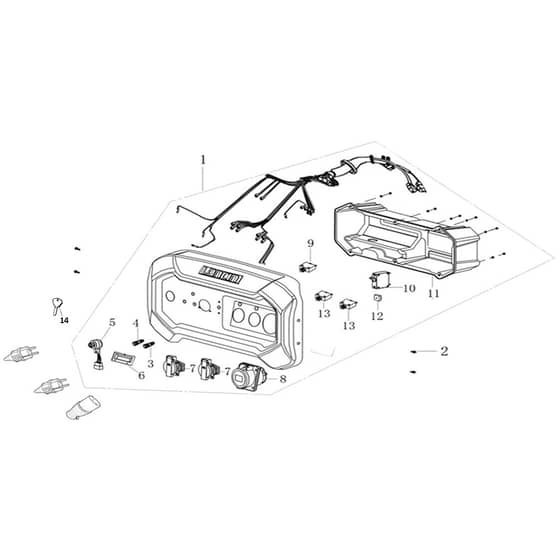 PGE 65E DCS - Oleo-Mac Generator Control Panel Diagram